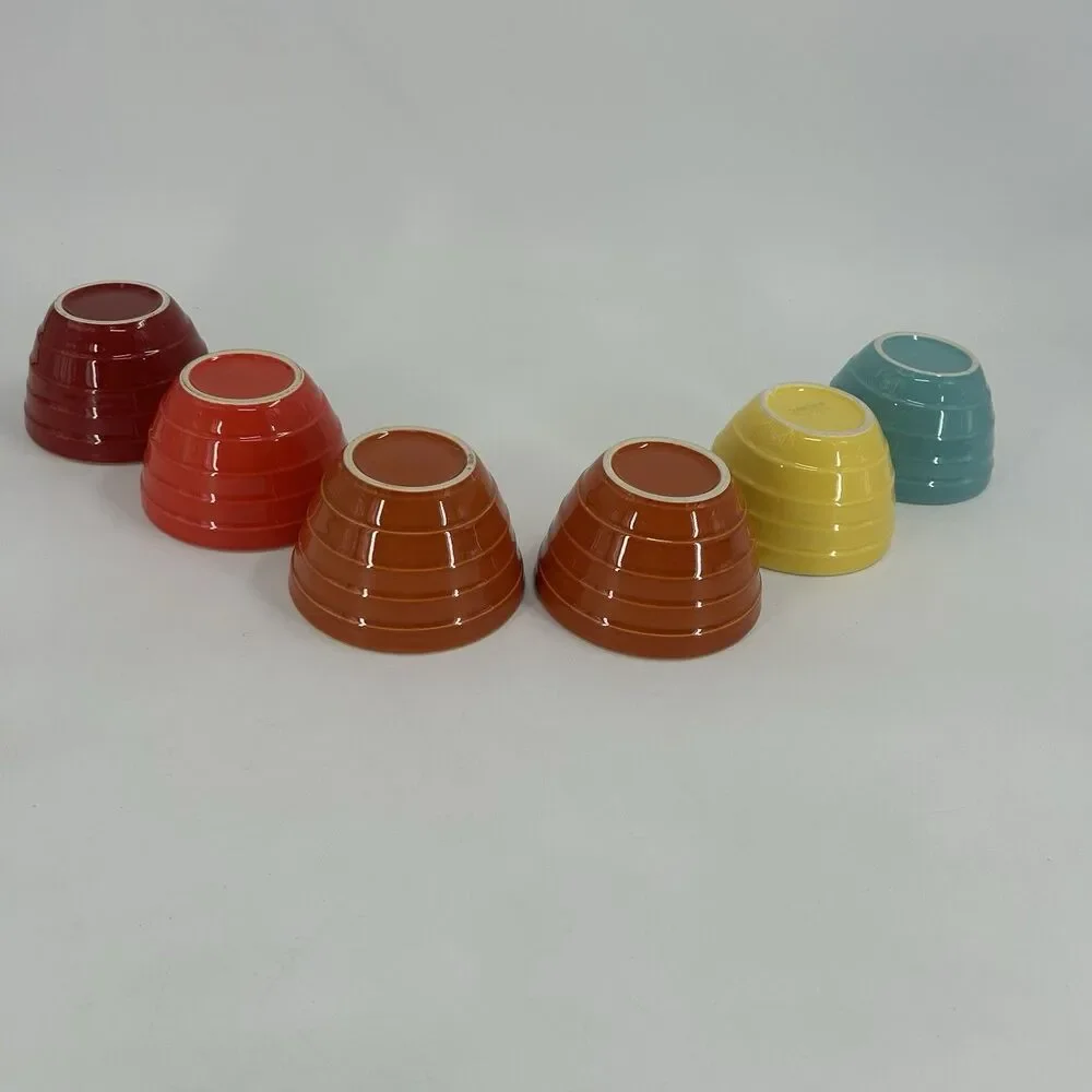 Vintage Crate & Barrel Parker Ribbed Beehive Bowl Set of 6 Retired Fast Shipping